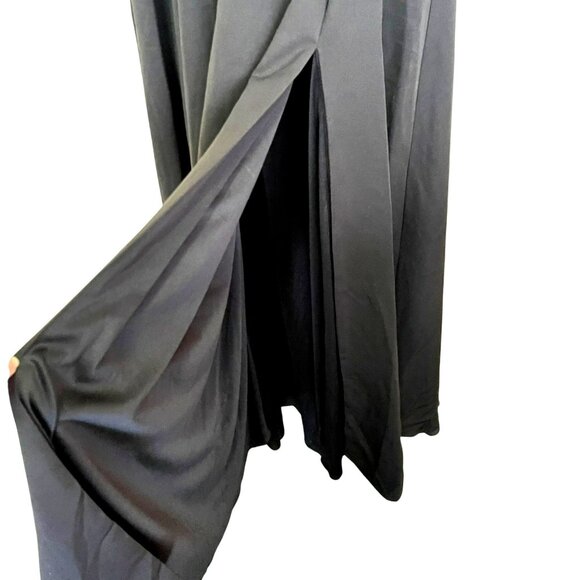 Mac Duggal Black Beaded Embellished V Neck Maxi Dress Formal Gown Sz 6 NEW - Picture 8 of 12